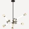 Люстра ODEON LIGHT KLIFF L-VISION ODL_EX24 23 LED 54W 3000K коньячный металл стекло акрил, черный хром белый дымчатый 5427/54CL